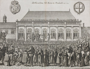 Matthäus Merian. Beheading of the king of England. Engraving. C.1649.