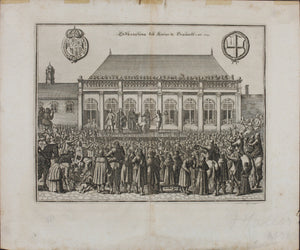 Matthäus Merian. Beheading of the king of England. Engraving. C.1649.