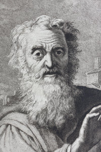 Salvator Rosa, after. William Sharp, after. Diogenes in Search of an Honest Man. Etching by Max Rosenthal. C. 1886.