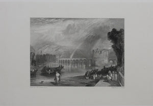 Joseph Mallord William Turner, after. Bridge of Meulan. Engraved by John Cousen. 1835.