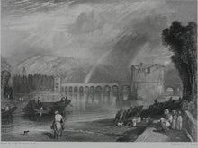 Load image into Gallery viewer, Joseph Mallord William Turner, after. Bridge of Meulan. Engraved by John Cousen. 1835.
