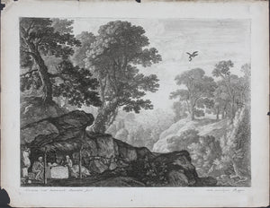 Herman van Swanevelt. St Antony of Egypt visiting St Paul the Hermit. Etching. 1620-1655.