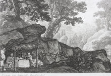 Load image into Gallery viewer, Herman van Swanevelt. St Antony of Egypt visiting St Paul the Hermit. Etching. 1620-1655.
