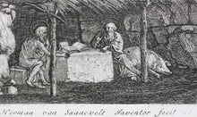 Load image into Gallery viewer, Herman van Swanevelt. St Antony of Egypt visiting St Paul the Hermit. Etching. 1620-1655.
