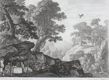 Load image into Gallery viewer, Herman van Swanevelt. St Antony of Egypt visiting St Paul the Hermit. Etching. 1620-1655.
