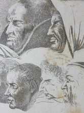 Load image into Gallery viewer, J. Brown, after. 37 heads study. Etching by Chevalier Ignace Joseph de Claussin. 1816.
