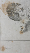 Load image into Gallery viewer, J. Brown, after. 37 heads study. Etching by Chevalier Ignace Joseph de Claussin. 1816.
