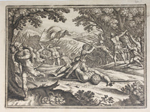Load image into Gallery viewer, Matthaeus Merian. David Beheading Goliath. Engraving. 1657.
