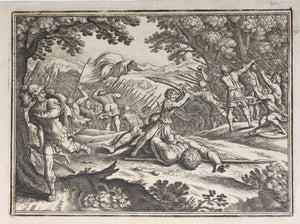 Matthaeus Merian. David Beheading Goliath. Engraving. 1657.