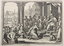 Load image into Gallery viewer, Matthaeus Merian. Esther and Ahasuerus. Engraving. 1657.
