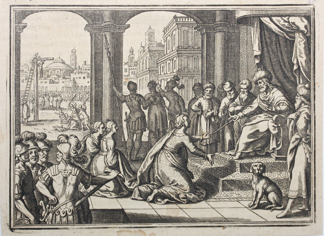 Matthaeus Merian. Esther and Ahasuerus. Engraving. 1657.