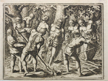 Load image into Gallery viewer, Matthaeus Merian. Burning of Matthias (ben Margalothus) with his companions. Engraving. 1657.
