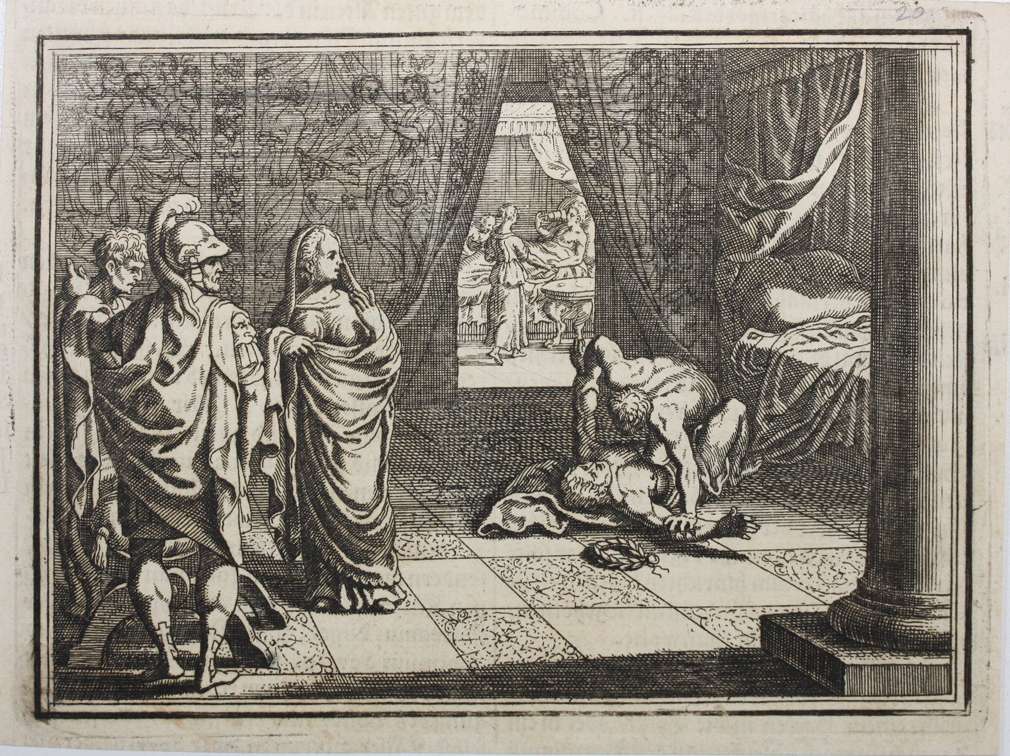 Matthaeus Merian. Commodus is strangled by Narcissus. Engraving. 1657. –  Goldin Fine Art