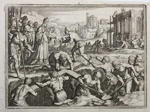 Matthaeus Merian. Helena finding the True Cross. Engraving. 1657.