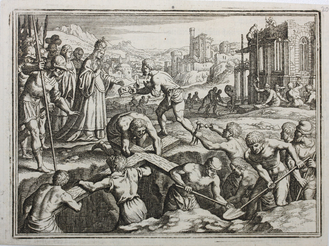 Matthaeus Merian. Helena finding the True Cross. Engraving. 1657.