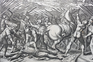 Matthaeus Merian. Death of Theodoric I. Engraving. 1657.