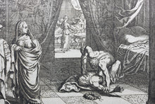 Load image into Gallery viewer, Matthaeus Merian. Commodus is strangled by Narcissus. Engraving. 1657.
