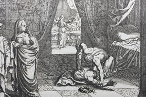 Matthaeus Merian. Commodus is strangled by Narcissus. Engraving. 1657.