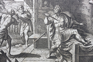 Matthaeus Merian. Nero takes his own life. Engraving. 1657.