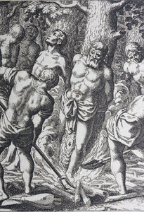 Matthaeus Merian. Burning of Matthias (ben Margalothus) with his companions. Engraving. 1657.