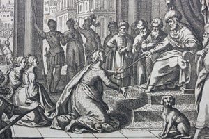 Matthaeus Merian. Esther and Ahasuerus. Engraving. 1657.
