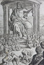 Load image into Gallery viewer, Matthaeus Merian. Olympic games in front of the statue of Zeus in Olympia. Engraving. 1657.
