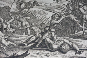 Matthaeus Merian. David Beheading Goliath. Engraving. 1657.