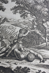 Matthaeus Merian. David Beheading Goliath. Engraving. 1657.