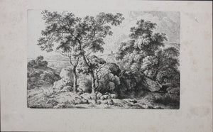Ferdinand Kobell. Landscape with sheep. Etching. 1793-1825 (c.) (c.)