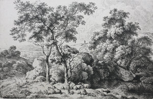 Ferdinand Kobell. Landscape with sheep. Etching. 1793-1825 (c.) (c.)