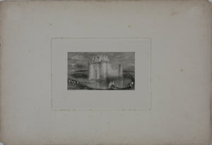 Joseph Mallord William Turner, after. Caerlaverock Castle. Engraved by Edward Goodall. 1834.
