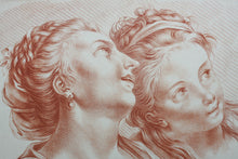 Load image into Gallery viewer, Pierre Thomas Le Clerc, after. Two female heads No. 2. Etching by Roubillac. Late XVII C.
