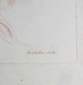 Pierre Thomas Le Clerc, after. Two female heads No. 2. Etching by Roubillac. Late XVII C.