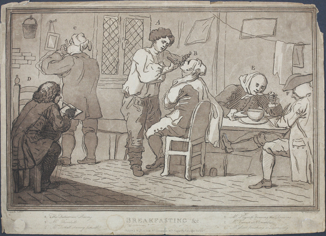 William Hogarth. Breakfasting &c. Aquatint and etching by Richard Livesay. 1781.