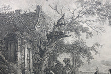 Load image into Gallery viewer, Philips Wouwerman, after. The Fountain of the Hunters. Etching by Jean Moyreau. 1733 - 1734.
