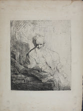 Load image into Gallery viewer, Rembrandt Harmensz van Rijn, after. Saint Paul in meditation. Photogravure. 1884.
