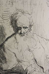 Rembrandt Harmensz van Rijn, after. Saint Paul in meditation. Photogravure. 1884.