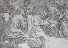 Load image into Gallery viewer, Raphael, after. The Pentecost. Engraving by Jacopo Caraglio. 1520-1539.
