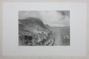 Joseph Mallord William Turner, after. Honfleur. Engraved by John Cousen. 1834.