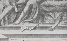 Load image into Gallery viewer, Titian, after. Cornelis Cort, after. Tarquin and Lucretia. Engraving. c. 1642 - before 1691.
