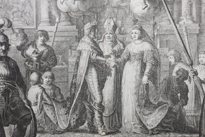 Nicolaes Moyaert, after. The Marriage of Henry IV and Marie de Medici. Etching by Pieter Nolpe. 1638.