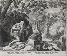 Load image into Gallery viewer, Maarten de Vos, after. 27. Onofrius, religious hermit.  Etching by Sadeler. Late XVI C.
