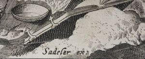 Maarten de Vos, after. 27. Onofrius, religious hermit.  Etching by Sadeler. Late XVI C.