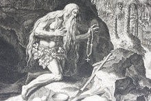 Load image into Gallery viewer, Maarten de Vos, after. 27. Onofrius, religious hermit.  Etching by Sadeler. Late XVI C.
