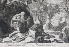Load image into Gallery viewer, Maarten de Vos, after. 27. Onofrius, religious hermit.  Etching by Sadeler. Late XVI C.
