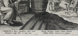 Maarten de Vos, after. 26. Ammon, religious hermit. Etching by Sadeler. Late XVI C.