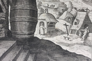 Maarten de Vos, after. 26. Ammon, religious hermit. Etching by Sadeler. Late XVI C.