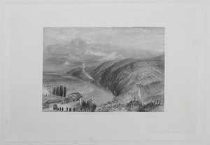 Joseph Mallord William Turner, after. Caudebec. Engraved by James Baylis Allen. 1834