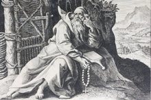 Load image into Gallery viewer, Maarten de Vos, after. 15. Spiridionis, religious hermit. Etching by Sadeler. Late XVI C.
