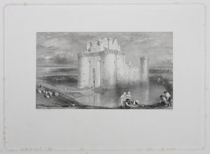 Joseph Mallord William Turner, after. Caerlaverock Castle. Engraved by Edward Goodall. 1834.